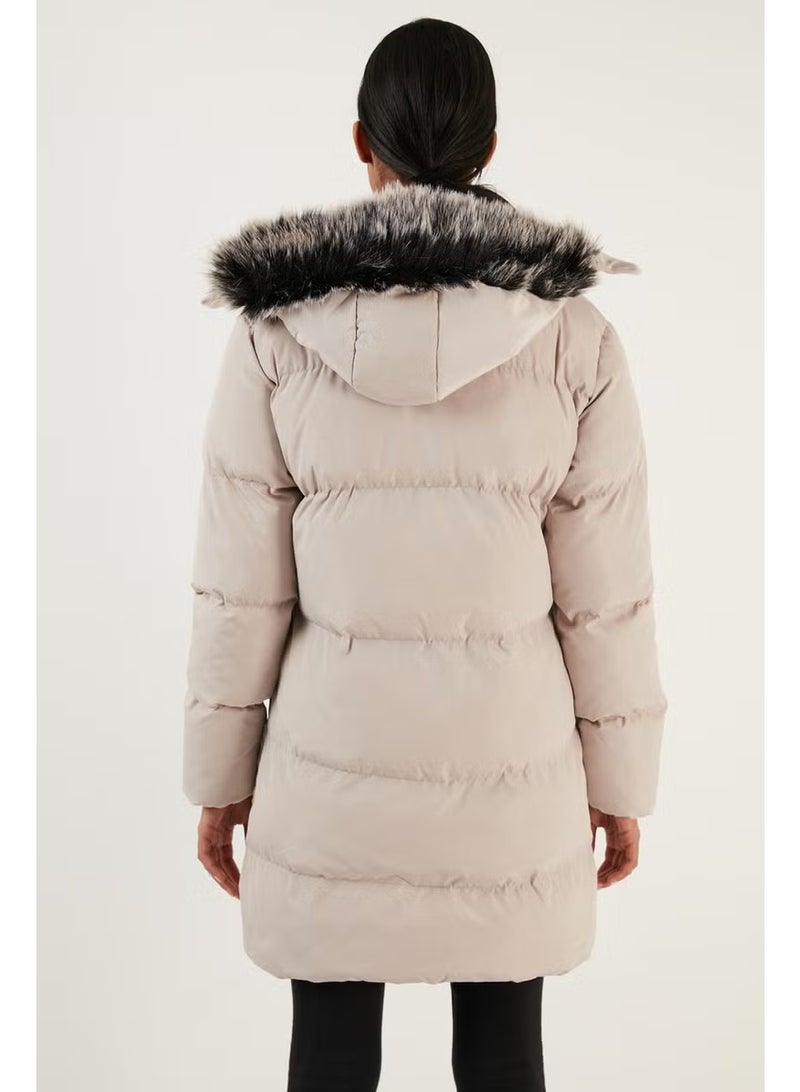 Lela Women's Coat with Faux Fur Collar, Removable Hooded and Pocketed Puffer Coat 5761645 - Image 5